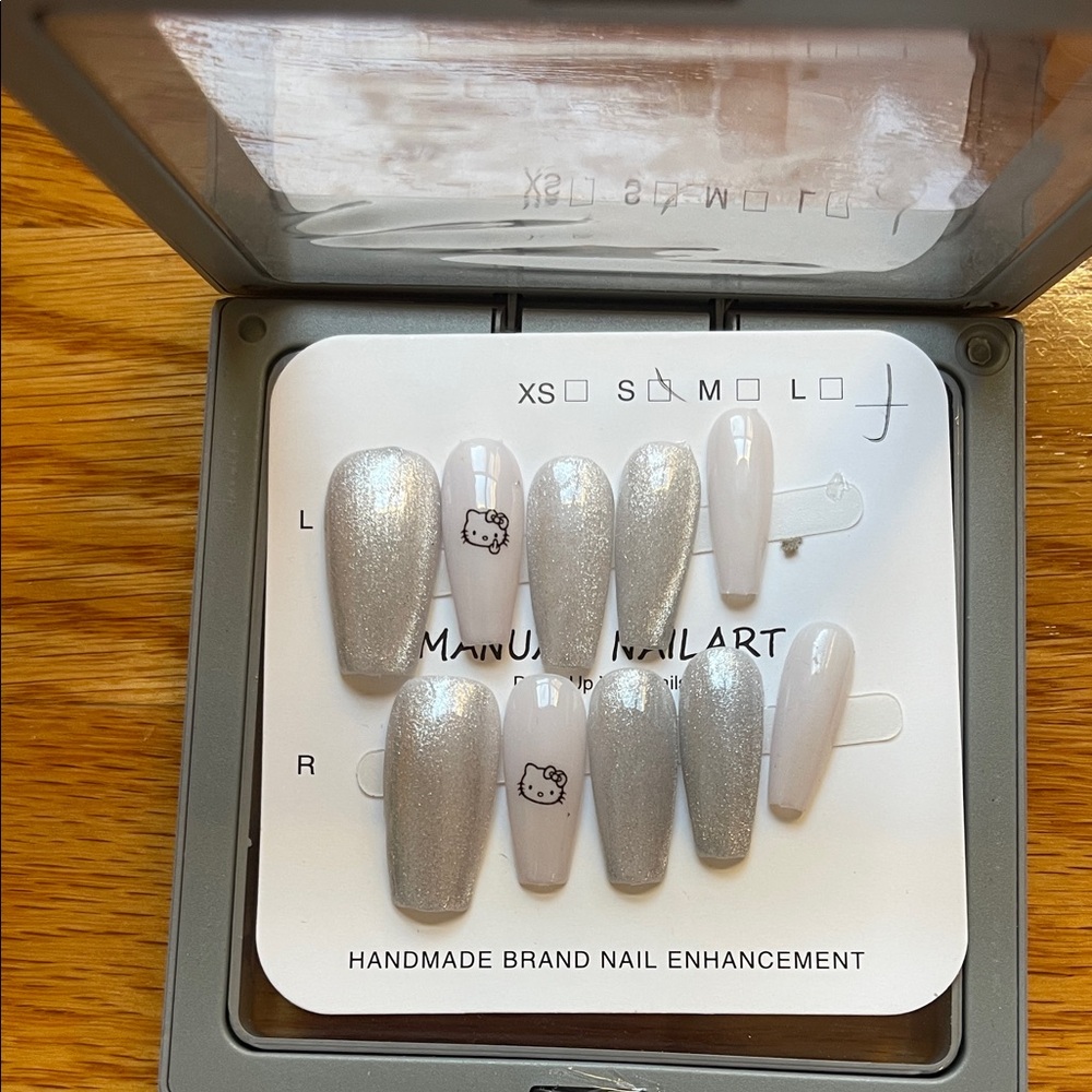 Silver and White Nail Art Set